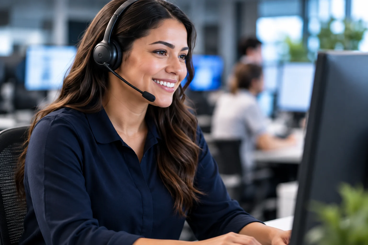 Illustrative customer support scene